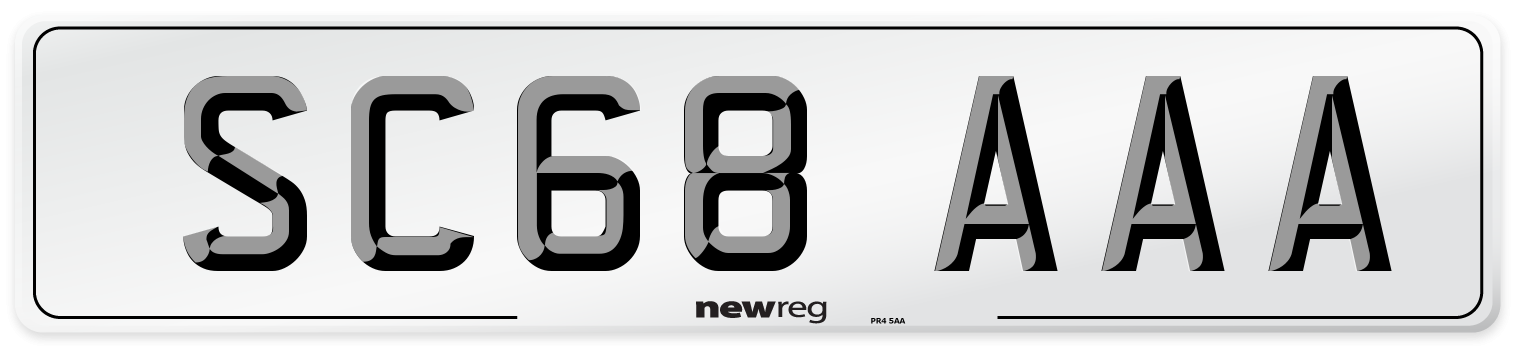 SC68 AAA Number Plate from New Reg